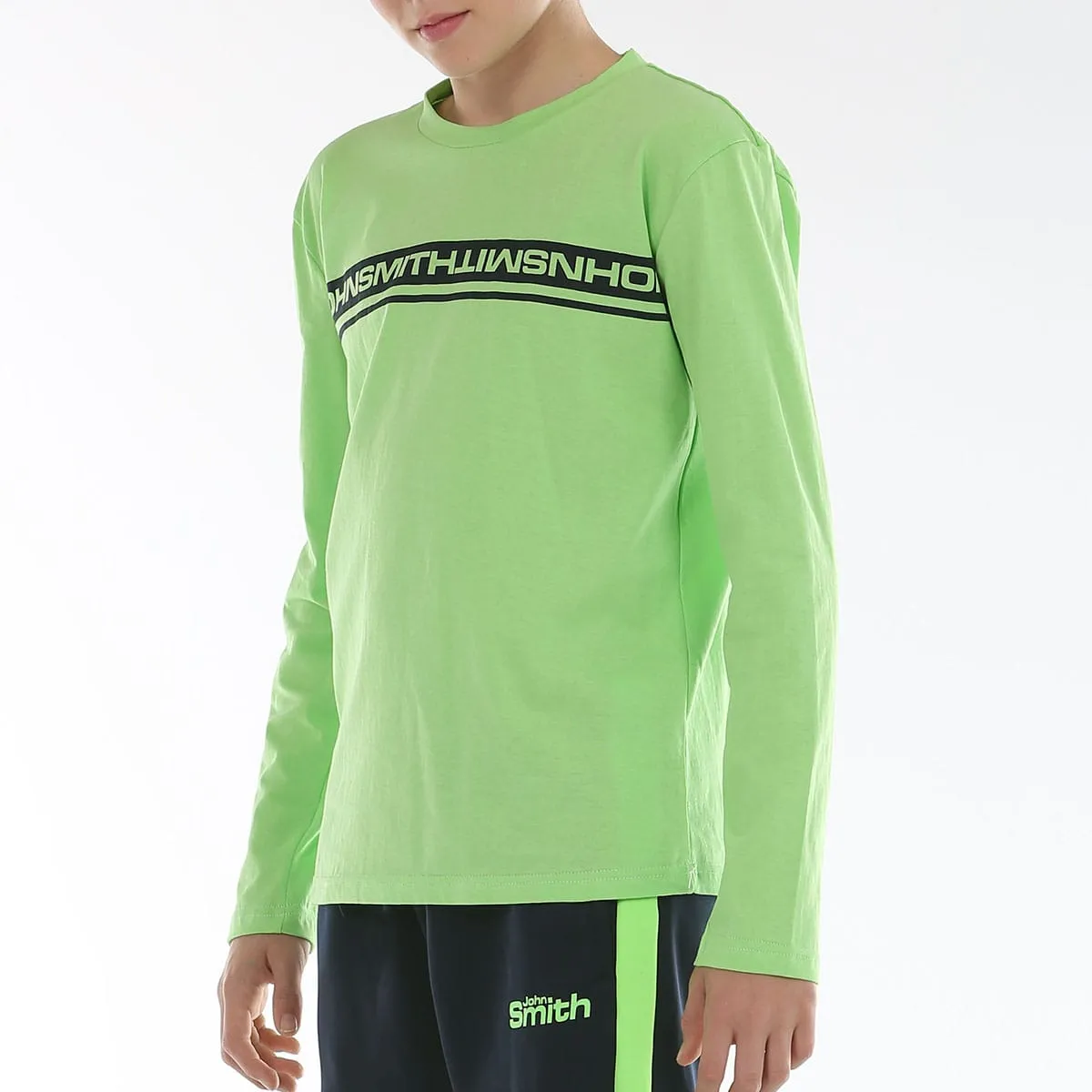 CAMISETA JOHN SMITH RIDI JR MANGA LARGA VERDE FLÚOR — color Verde Flúor