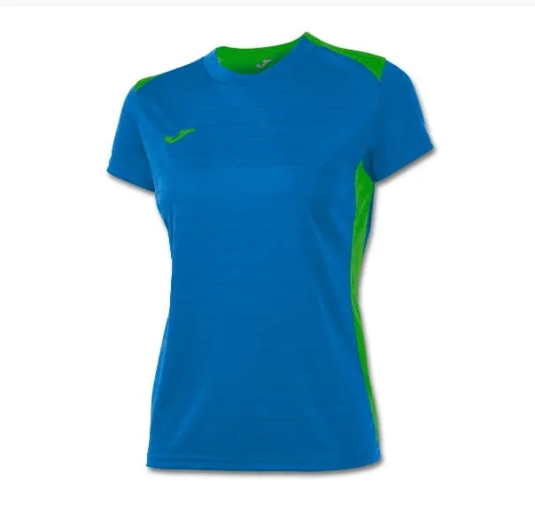 CAMISETA JOMA CAMPUS II MUJER ROYAL–VERDE FLÚOR M/C 900242.720 — color Verde Flúor