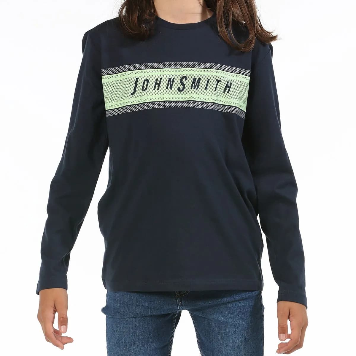 CAMISETA JOHN SMITH MANGA LARGA KUCHIS JR AZUL MARINO — color Azul Marino