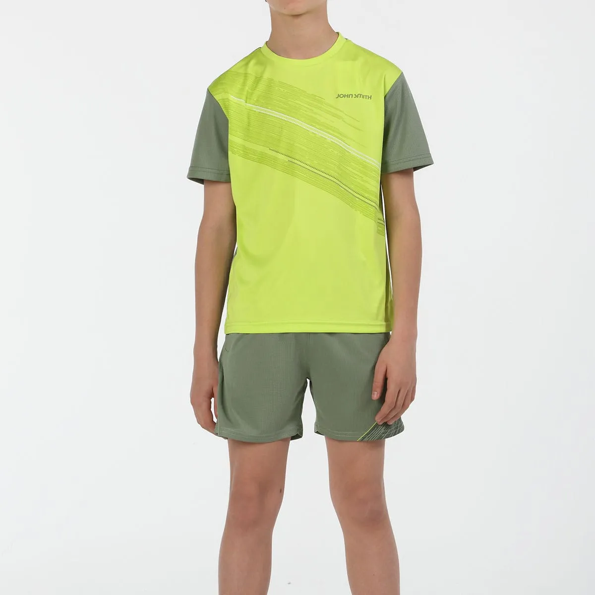 SET NIÑO JOHN SMITH PAPAYER VERDE ÁCIDO — color Verde Ácido