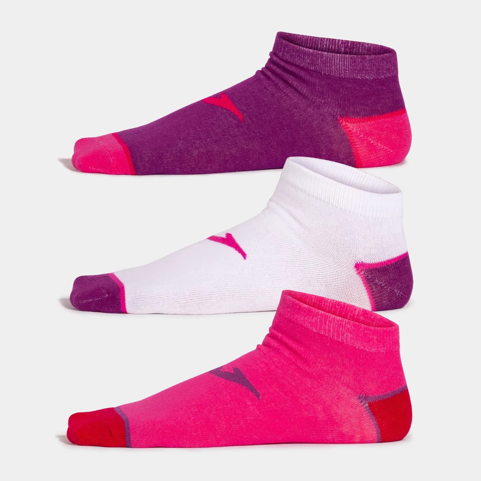 PACK X3 CALCETÍN JOMA RIM BLANCO ROSA MORADO 400985.000