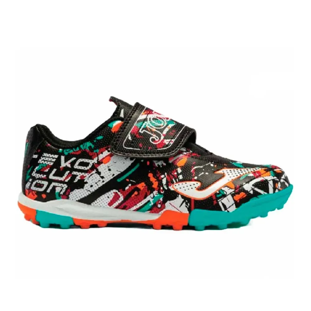ZAPATILLA JOMA EVOLUTION JR TURF BLACK ORANGE EVJW2301TFV — color Black Orange