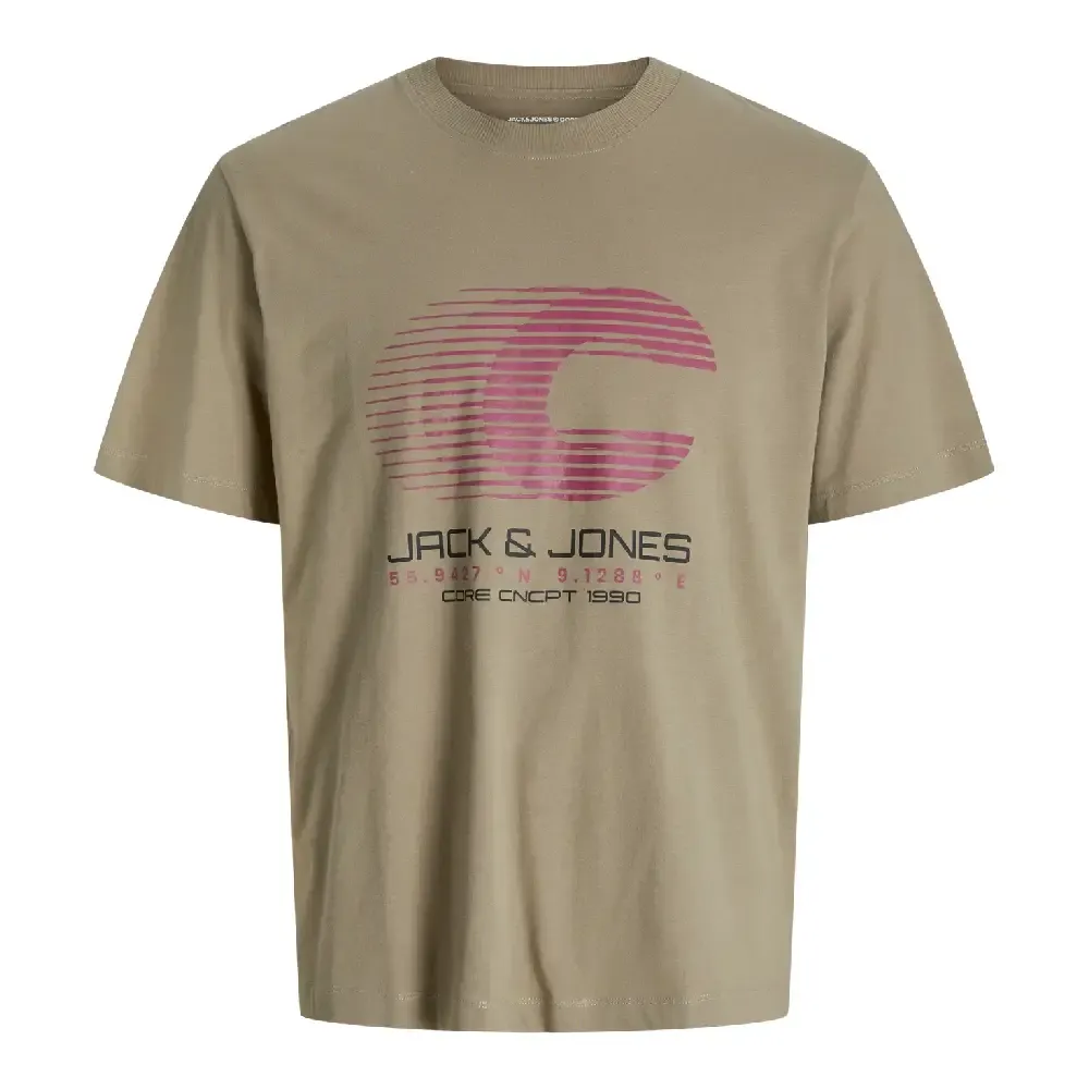CAMISETA JACK&JONES LOGO CREW NECK MARRÓN — color Marrón
