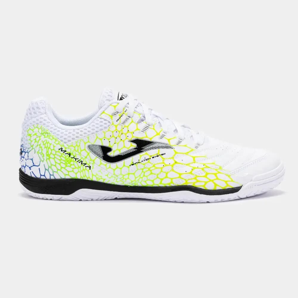 ZAPATILLA JOMA MAXIMA 2532 BLANCO AMARILLO VERDE INDOOR — color Blanco Amarillo