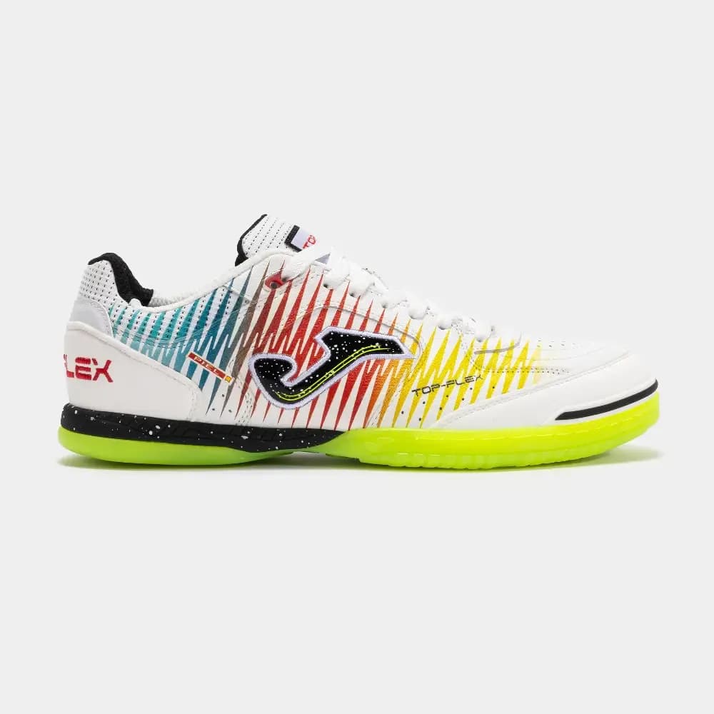 ZAPATILLA JOMA TOP FLEX 2576 BLANCO AMARILLO ROJO INDOOR TOPW2576IN — color Blanco Amarillo