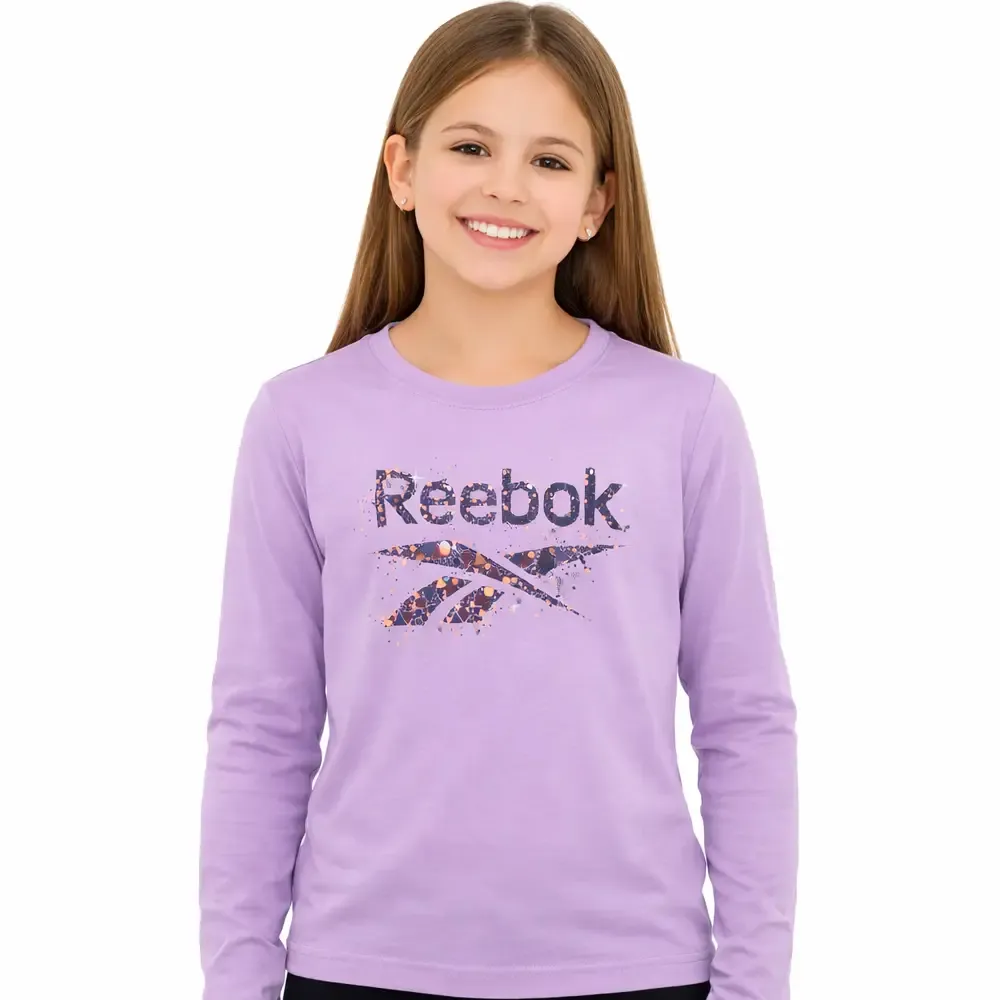 CAMISETA REEBOK PUZZLED NIÑA LILA MANGA LARGA — color Lila