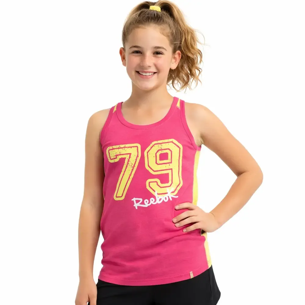 CAMISETA REEBOK TANK TOP JUNIOR ROSA — color Rosa