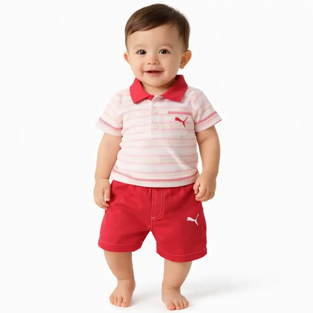 SET BEBÉ PUMA POLO Y BERMUDA — color Único