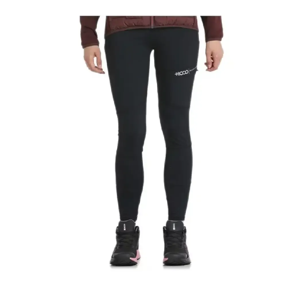 PANTALÓN MALLAS SENDERISMO MUJER +8000 MONTEBA W NEGRO — color Negro