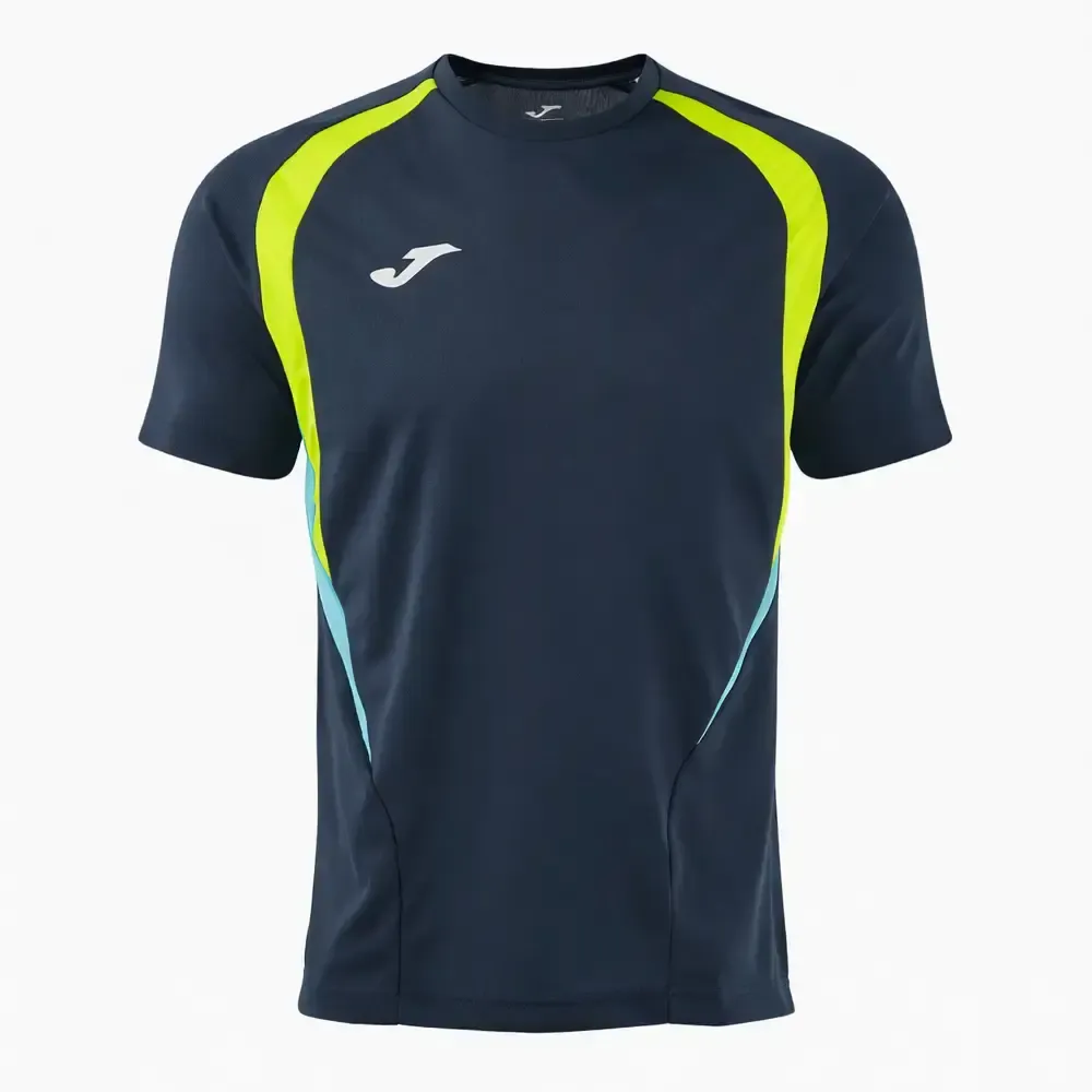 CAMISETA JOMA CHAMPIONSHIP 20 DARK NAVY AMARILLO FLÚO 105164.321 | MANGA CORTA DEPORTIVA HOMBRE ENTRENAMIENTO — color Azul Marino