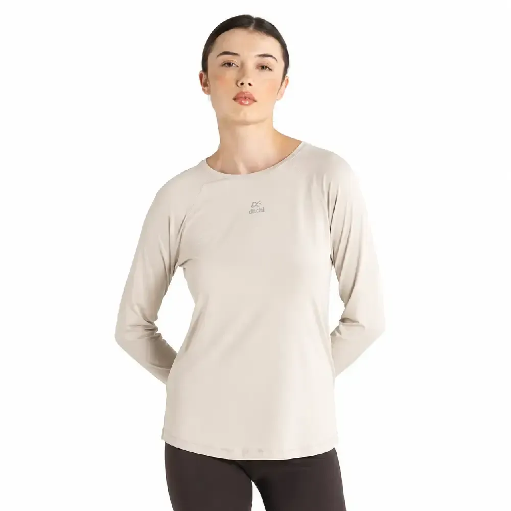 CAMISETA LYCRA DITCHIL SLEEVE DIVA BEIG LS1035 MUJER | CONFORT, TRANSPIRABILIDAD Y AJUSTE DEPORTIVO — color Beige