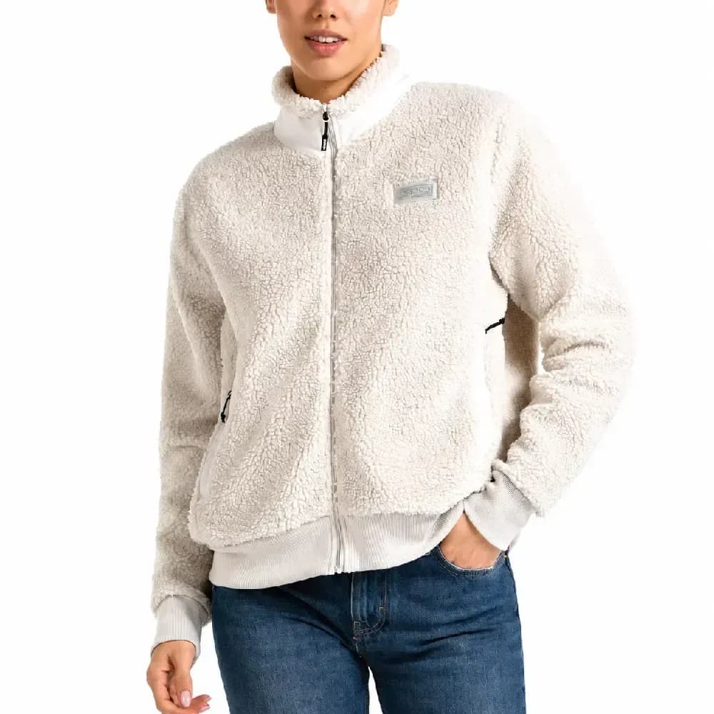 CHAQUETA POLAR +8000 BEAS MUJER PERLA | OUTDOOR MONTAÑA TEJIDO TÉRMICO — color Blanco