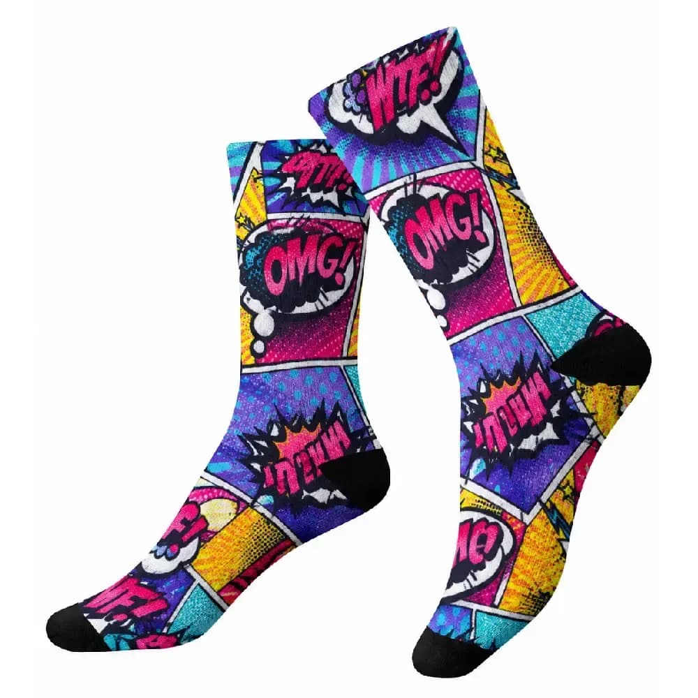 CALCETÍN JOLUVI FUNNY ESTAMPADO COLOR CÓMODO TRANSPIRABLE DISEÑO DIVERTIDO — color Multicolor