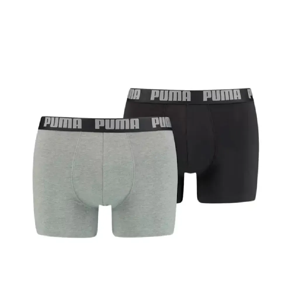 PUMA BASIC BOXER 2P 906823-05 CABALLERO ALGODÓN ELÁSTICO PACK DOBLE CONFORT — color Único