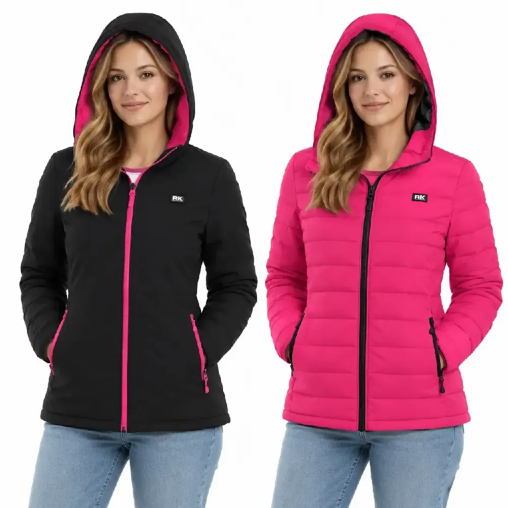 ANORAK JOLUVI HEAT DUO W 237240 NEGRO ROSA REVERSIBLE — color Negro Rosa