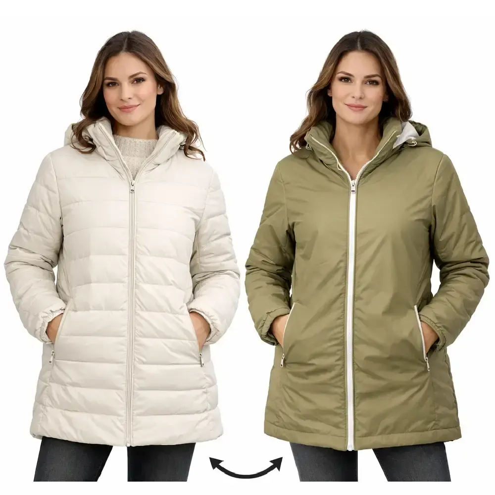 ANORAK JOLUVI HEAT DUO W REVERSIBLE BEIG KAKI — color Beige