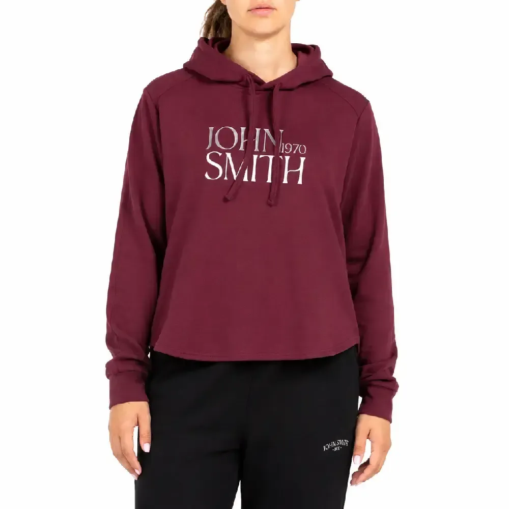 SUDADERA JOHN SMITH FLAS MUJER ALGODÓN BURDEO | CONFORT DIARIO ESTILO DEPORTIVO — color Burdeos