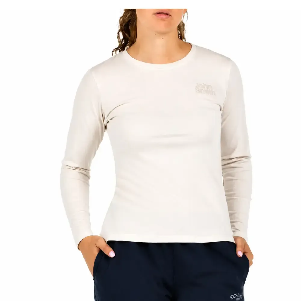 CAMISETA MANGA LARGA JOHN SMITH HELVETI ALGODÓN BEIG| CONFORT DIARIO ESTILO DEPORTIVO MUJER — color Beige