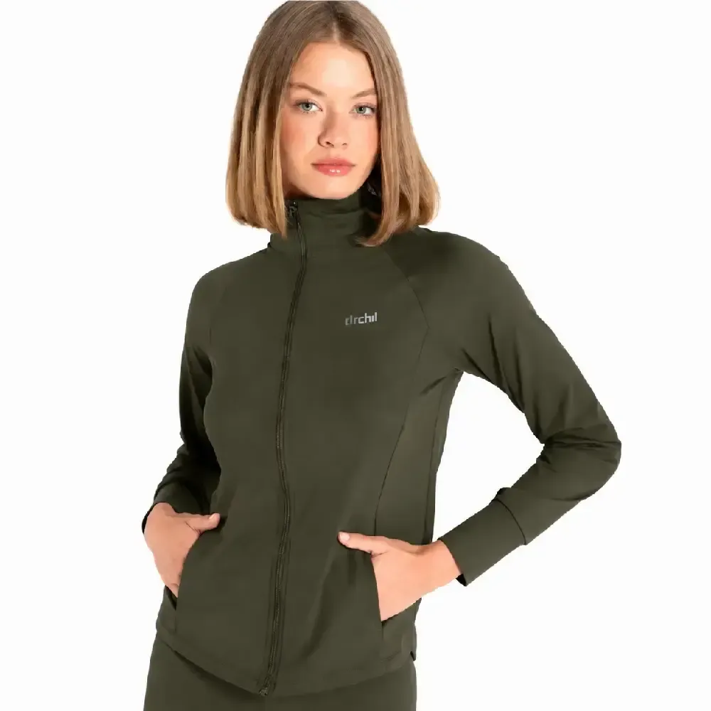 CHAQUETA DITCHIL MUJER LYCRA COMFEEL PERCHADA VERDE OLIVA OSCURO JKC1027‑504
