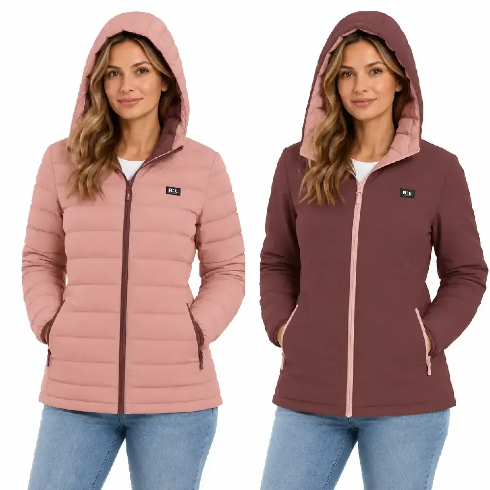ANORAK JOLUVI HEAT DUO W 237240 REVERSIBLE GRANATE ROSA — color Granate Rosa