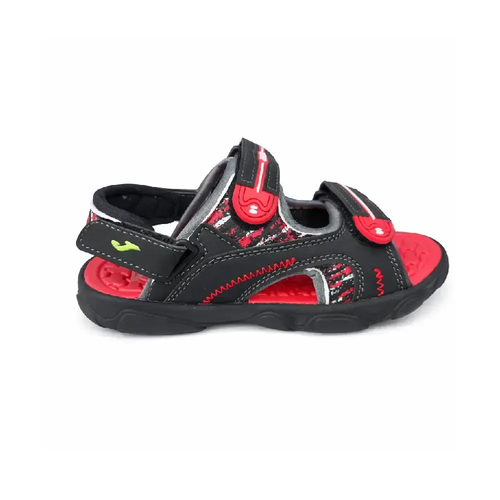 SANDALIA JOMA NIÑO OCEAN NEGRA ROJA | GOMA LIGERA CÓMODA VERANO PLAYA PISCINA — color Negro Rojo