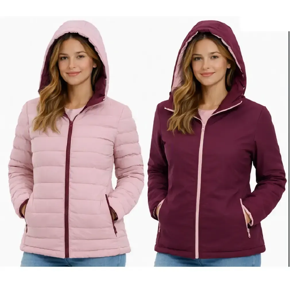 ABRIGO JOLUVI MUJER HEAT DIPA W 237240 REVERSIBLE CALEFACTABLE / BERENJENA ROSA PALO