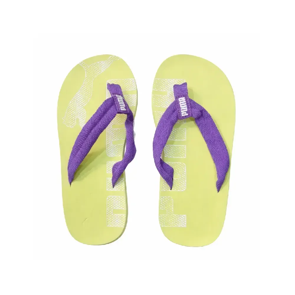 CHANCLAS PUMA NIÑA LOGO AMARILLO LILA | LIGERAS CÓMODAS VERANO PISCINA PLAYA — color Amarillo