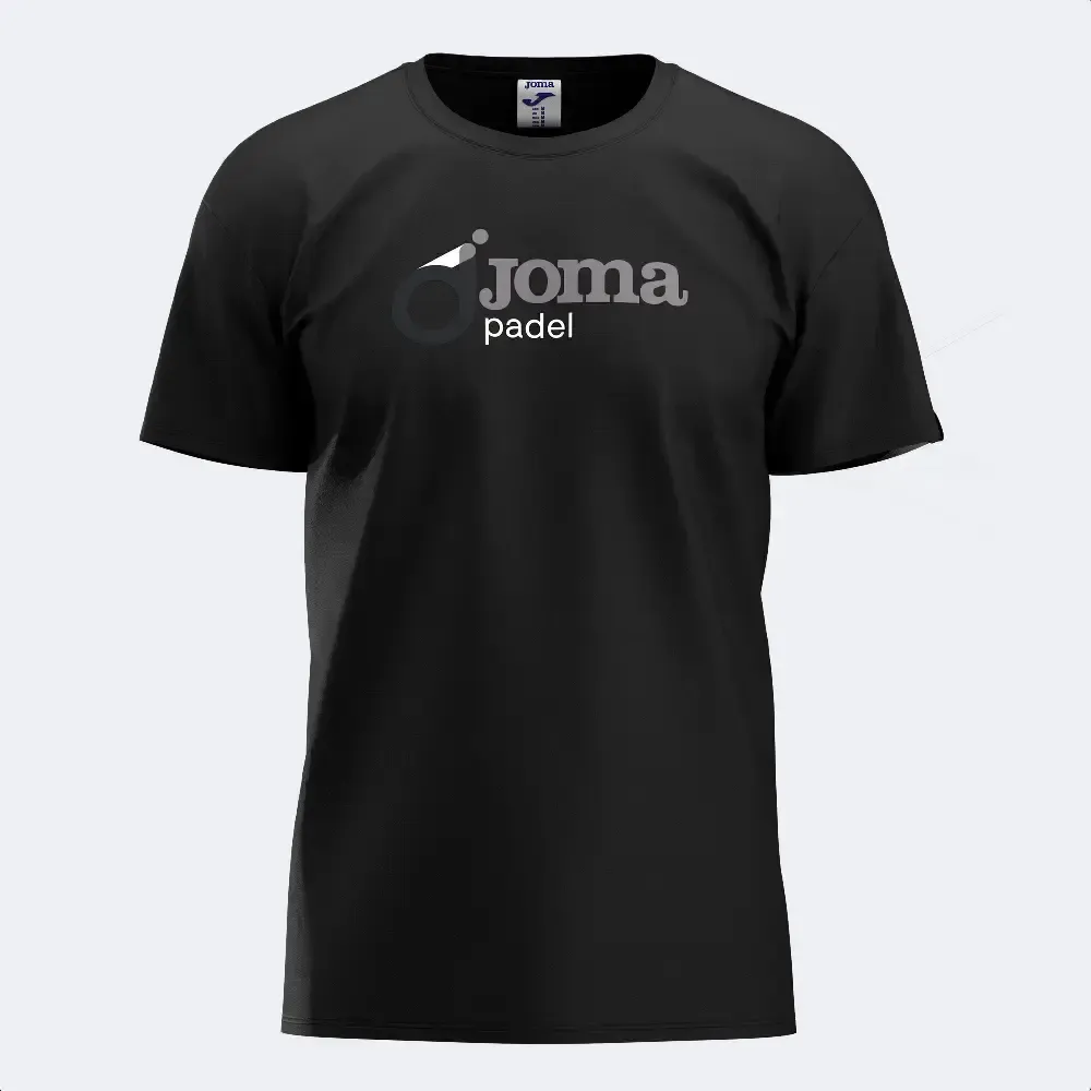 CAMISETA JOMA ALGODÓN PÁDEL TORNEO NEGRA HOMBRE 101739E8100C | ROPA DEPORTIVA PÁDEL CONFORT — color Negra