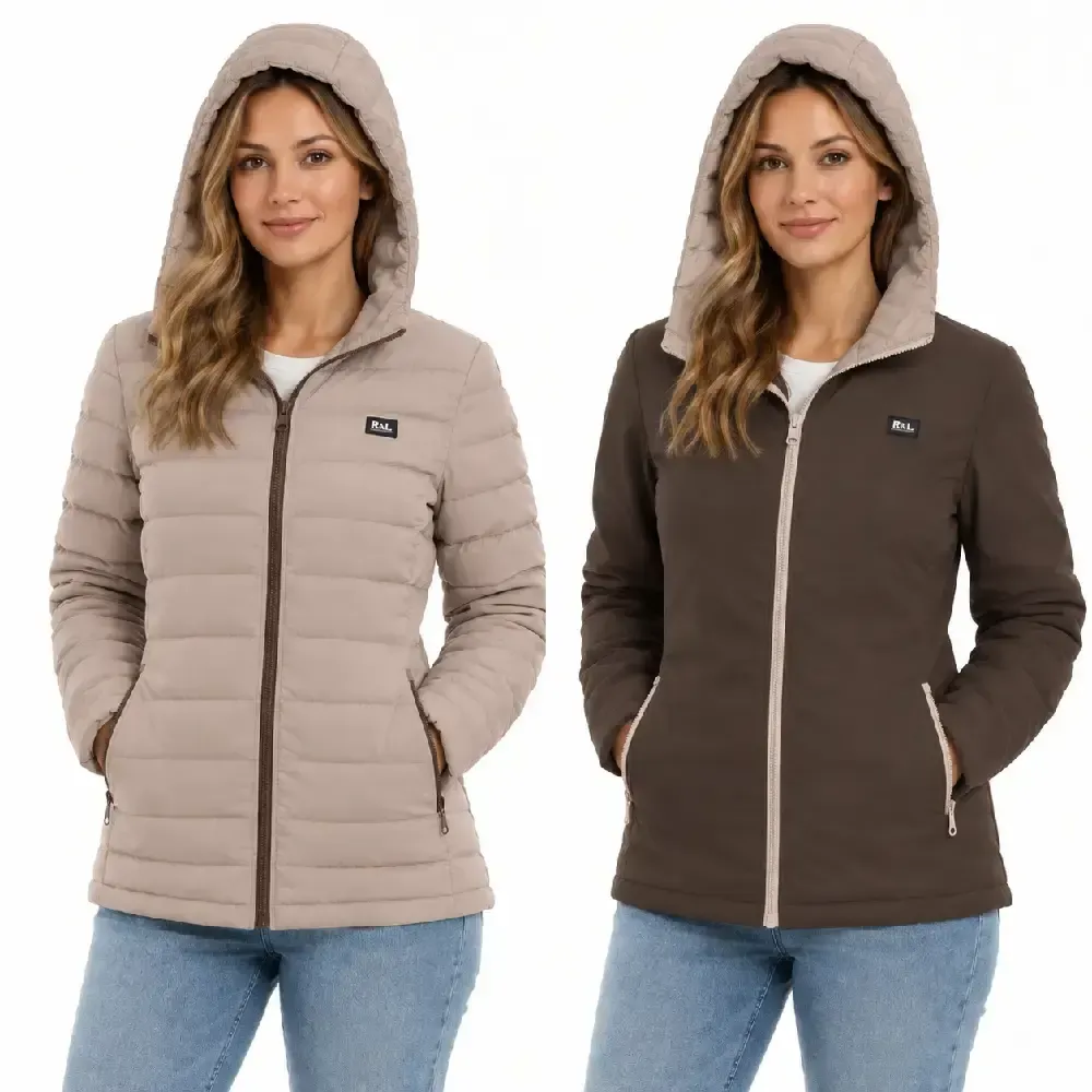 ABRIGO JOLUVI MUJER HEAT DIPA W 237240 REVERSIBLE CALEFACTABLE / CHOCOLATE BEIGE