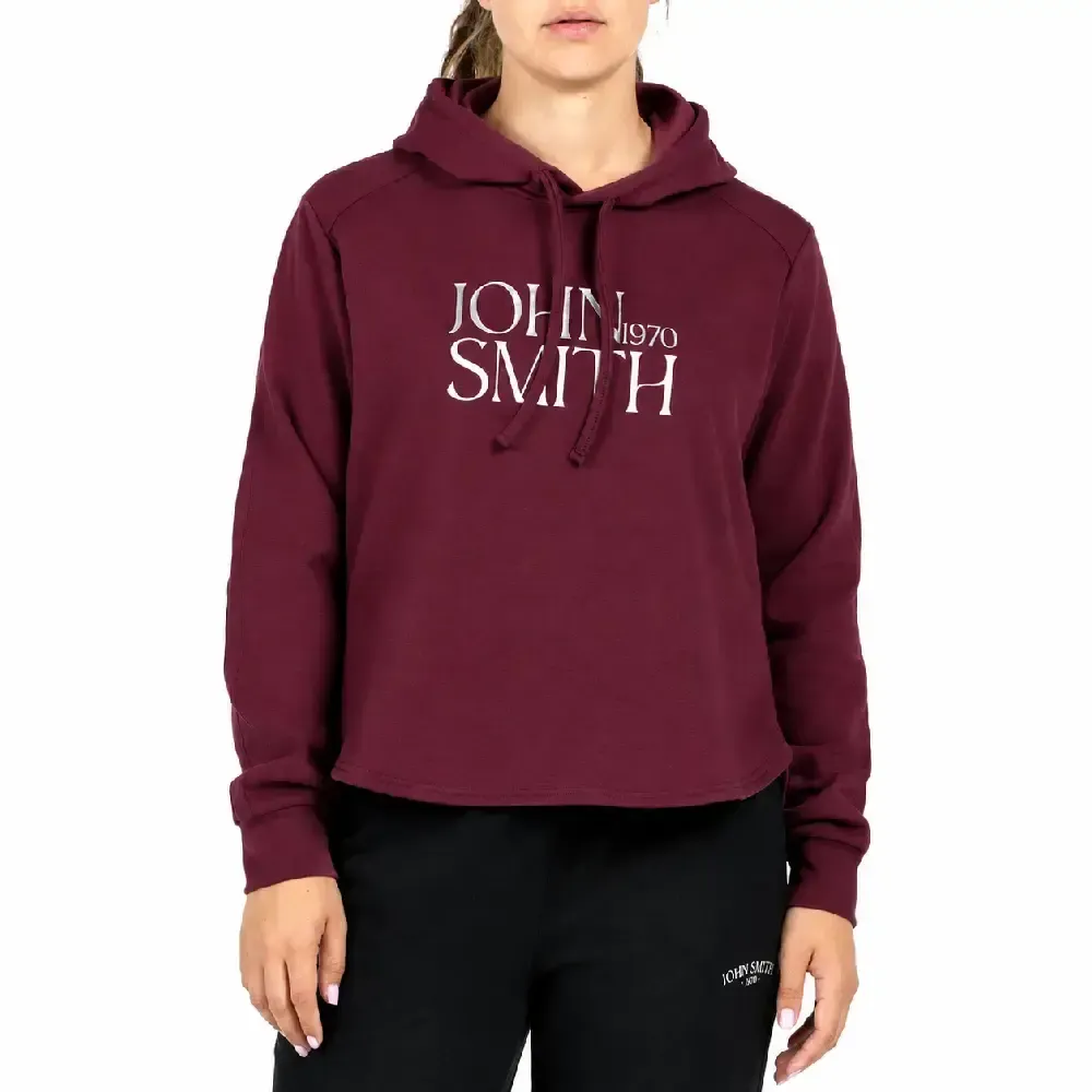 SUDADERA JOHN SMITH FLAS MUJER ALGODÓN BURDEO | CONFORT DIARIO ESTILO DEPORTIVO — color Burdeos