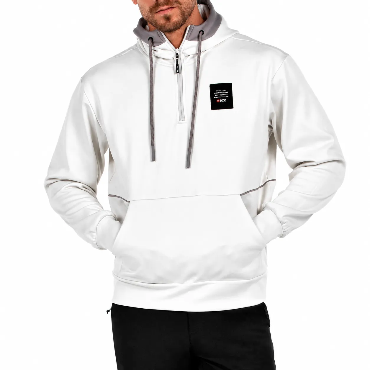SUDADERA +8000 ALRAKI MEDIA CREMALLERA Y CAPUCHA | OUTDOOR MONTAÑA TEJIDO TÉCNICO — color Único