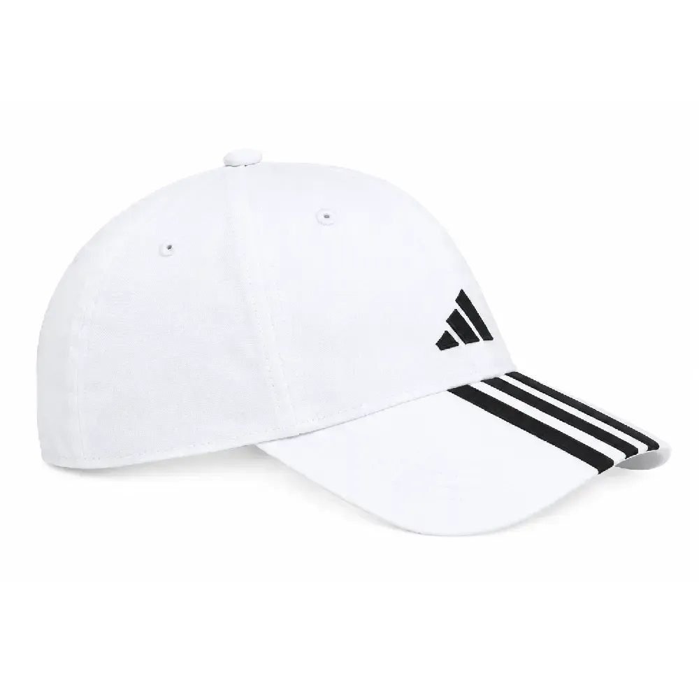 GORRA ADIDAS BASEBALL NEW LOGO 3 BANDAS ESTILO CLÁSICO AJUSTABLE — color Blanca